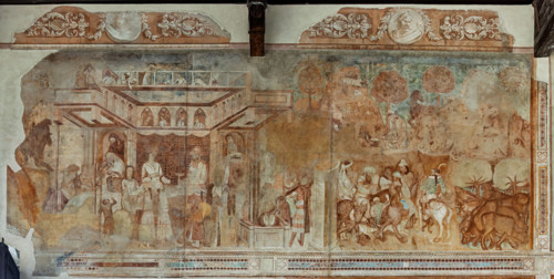 Pisa, Camposanto monumentale:
“Storie di Giobbe”.
A sinistra: “Giobbe ricco elemosiniere”; a