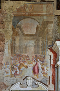 Pisa, Camposanto monumentale:
“Il convito di Baldassarre”, affreschi di Zaccaria Rondinosi, 1664