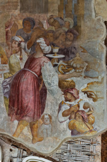 Pisa, Camposanto monumentale:
“Il convito di Baldassarre”, affreschi di Zaccaria Rondinosi, 1664.