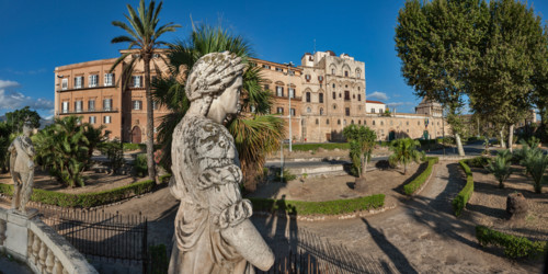 Palermo, The Royal Palace or Palazzo dei Normanni (Palace of the Normans), North-East side: view