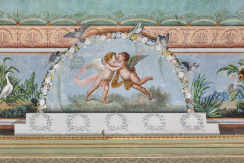 Palermo, Palazzo Reale o Palazzo dei Normanni, Appartamento Reale, Sala   degli Uccell, volta