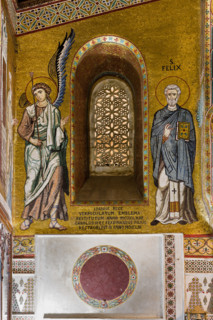Palermo, Palazzo Reale o Palazzo dei Normanni,  Cappella Palatina (Basilica), parete nord: mosaico