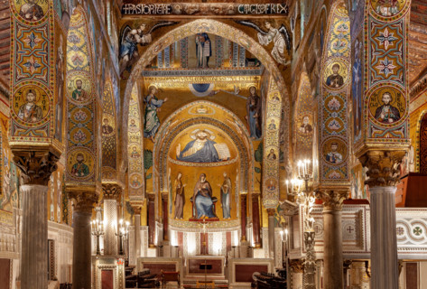 Palermo, Palazzo Reale o Palazzo dei Normanni,  Cappella Palatina (Basilica), veduta generale.