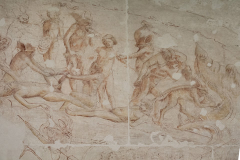 Pisa, Museo delle sinopie:
“Inferno”.  Sinopia preparatoria degli affreschi di Buonamico