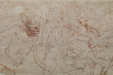 Pisa, Museo delle sinopie:
“Inferno”.  Sinopia preparatoria degli affreschi di Buonamico