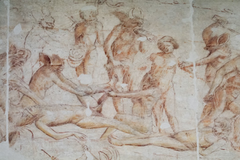 Pisa, Museo delle sinopie:
“Inferno”.  Sinopia preparatoria degli affreschi di Buonamico