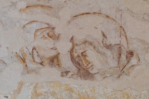 Pisa, Museo delle sinopie:  sinopia preparatoria dell’affresco “Crocifissione”, di Francesco Traini