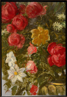 Collezione Assicoop Unipol, inv. n° ° 922: Gaetano Previati (1852 - 1920); “Rose, dalie e
