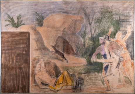 Collezione Assicoop Unipol, inv. n° 923: 
Achille Funi (Ferrara 1890-1972); “Scenario mitologico;