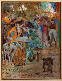 Collezione Assicoop Unipol, inv. n° 926: 
Aroldo Bonzagni (Ferrara,1887 - 1918); “Signore al caffé