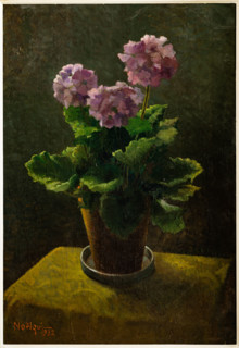 Collezione Assicoop Unipol, inv. n° 963: 
Noelqui Quintavalle(1893 - 1973); “Primula viola in