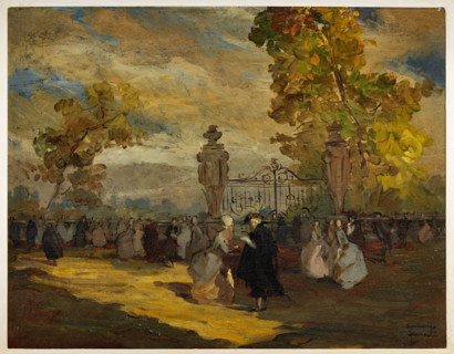 Collezione Assicoop Unipol, inv. n° 964: 
Amerigo Ferrari (1889 - 1970); “Scena settecentesca in