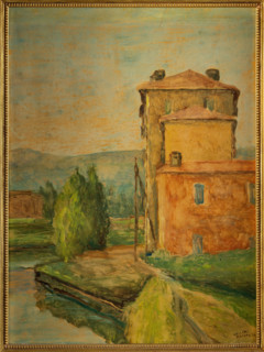 Collezione Assicoop Unipol, inv. n° 968: 
Mario Vellani Marchi (1895 - 1979); “Case rosse in riva