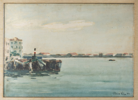 Collezione Assicoop Unipol, inv. n° 971: 
Rino Villa (1904 - 1994); “Canale della Giudecca - 1954”