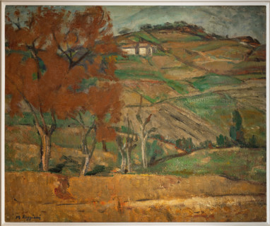 Mauro Reggiani (1897 - 1980); “Paesaggio - 1929” (olio su tela, 50 x 60).
Collezione Assicoop -