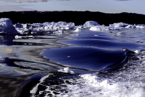 Iceberg and waves in Greenland