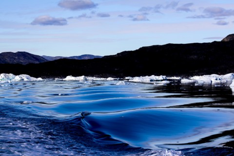 Iceberg and waves in Greenland