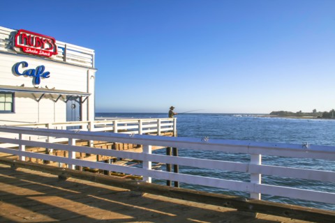 Cafe in Malibu pier, Los Angeles, USA