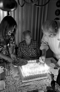 Elderly Man Celebrating Birthday
