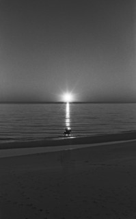 Couple Riding Horse on Beach