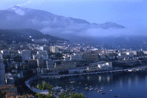View of Monaco and Mediterranean Sea, 1956