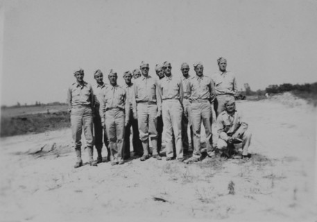 Group of Military Soldiers in Uniform, Portrait, WWII, HQ 2nd Battalion, 389th Infantry, US Army Military Base, Indiana, USA, 1942