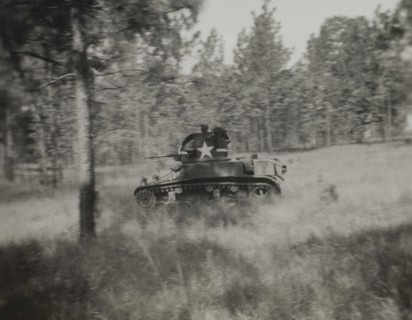 Tank Training and Target Practice, WWII, HQ 2nd Battalion, 389th Infantry, US Army Military Base, Indiana, USA, 1942