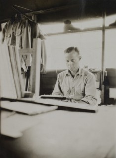 Military Soldier Typing Orders, WWII, 325th Infantry, US Army Military Base, Camp Claiborne, Louisiana, USA, 1942