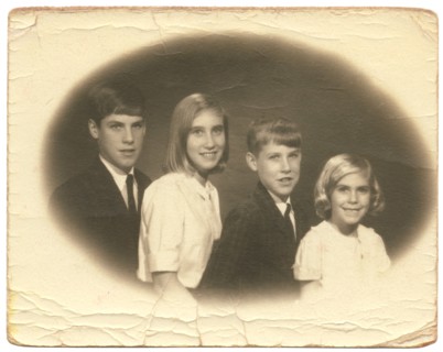 Family Portrait, Two Brothers and Two Sisters, Circa 1960's