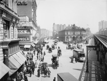 Street Scene, Herald Square, New York City, New York, USA, Detroit Publishing Company, 1903