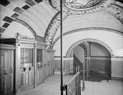 Ticket office, City Hall subway station, New York City, New York, USA, Detroit Publishing Company, 1903