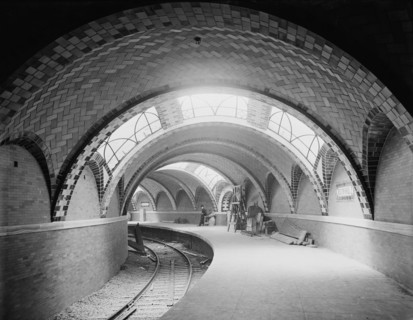 City Hall Subway Station, New York City, New York, USA, Detroit Publishing Company, 1904