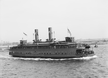 Municipal Ferry, City of New York, New York City, New York, USA, Detroit Publishing Company, 1909