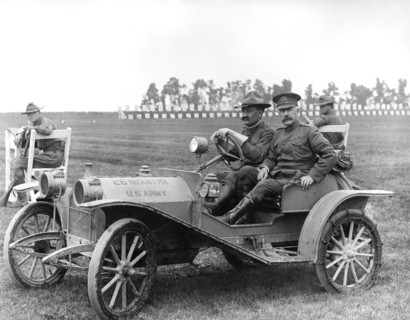 Executive Officer of 26 Infantry, US Army, sitting in Hupmobile, Detroit Publishing Company, 1910