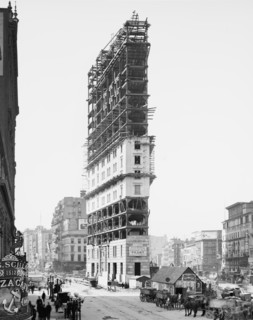 Times Building under Construction, 42nd Street and Longacre Square, New York City, New York, USA, Detroit Publishing Company, 1904