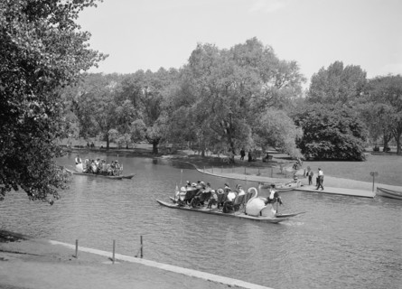Swan boats, Public Gardens, Boston, Massachusetts, USA, Detroit Publishing Company, 1905