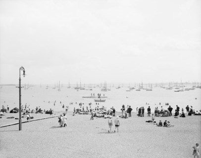 Bathing at City Point, South Boston, Massachusetts, USA, Detroit Publishing Company, 1905