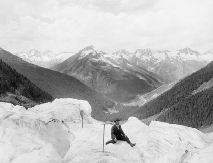 Mountain Climber Portrait, Hermit Range & Rogers Pass, Selkirk Mountains, Canada, Detroit Publishing Company, 1905