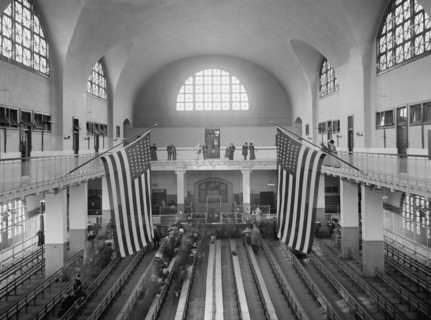 Inspection Room, Ellis Island, New York City, New York, USA, Detroit Publishing Company, 1910