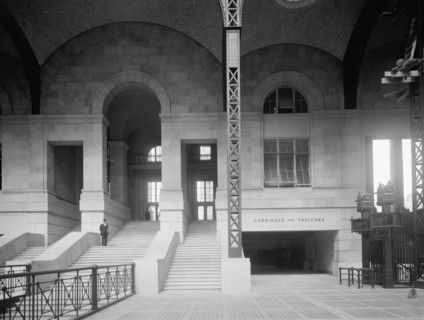 Concourse, Exit to 33rd Street, Pennsylvania Station, New York City, New York, USA, Detroit Publishing Company, 1910