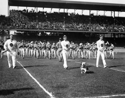 Marching Band During Georgetown University Football Game, Washington DC, USA, Harris & Ewing, 1923