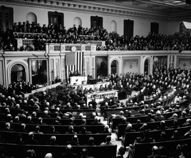 President Franklin Roosevelt Addressing 74th Congress, Washington DC, USA, 1935