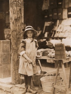 Young Girl Selling Vegetables at Street Stand, Wilmington, Delaware, USA, Lewis Hine, 1910