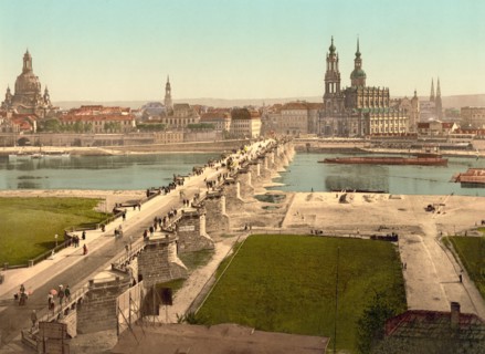 Altstadt, seen from the Ministry of War, Dresden, Germany, Photochrome Print, Detroit Publishing Company, 1900