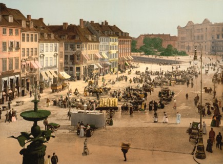 Hochbrucke Square, Copenhagen, Denmark, Photochrome Print, Detroit Publishing Company, 1900