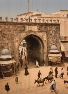 French Gate, Tunis, Tunisia, Photochrome Print, Detroit Publishing Company, 1900
