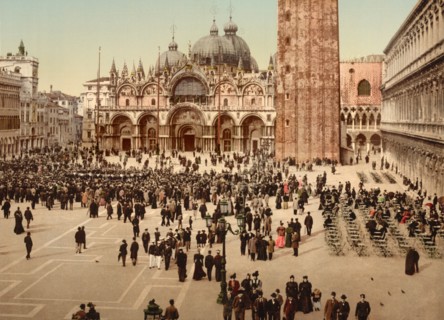 Concert, St. Mark's Square, Venice, Italy, Photochrome Print, Detroit Publishing Company, 1900