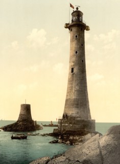 Eddystone Lighthouse, Plymouth, England, Photochrome Print, Detroit Publishing Company, 1900