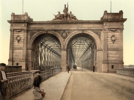 Rhine Bridge, Mannheim, Baden, Germany, Photochrome Print, Detroit Publishing Company, 1900