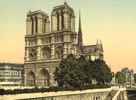 Notre Dame, Paris, France, Photochrome Print, Detroit Publishing Company, 1900